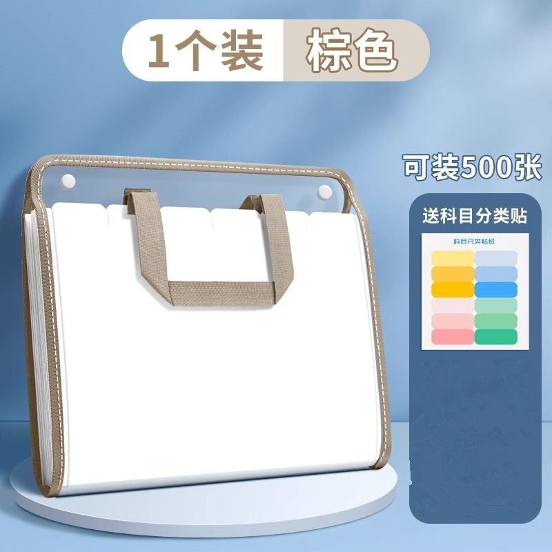 A4 Folder Portable Organ Bag High Color Value Multi-Layer Transparent Thickened Data Bag Large Capacity Test Paper Folder Storage Book - Image 1
